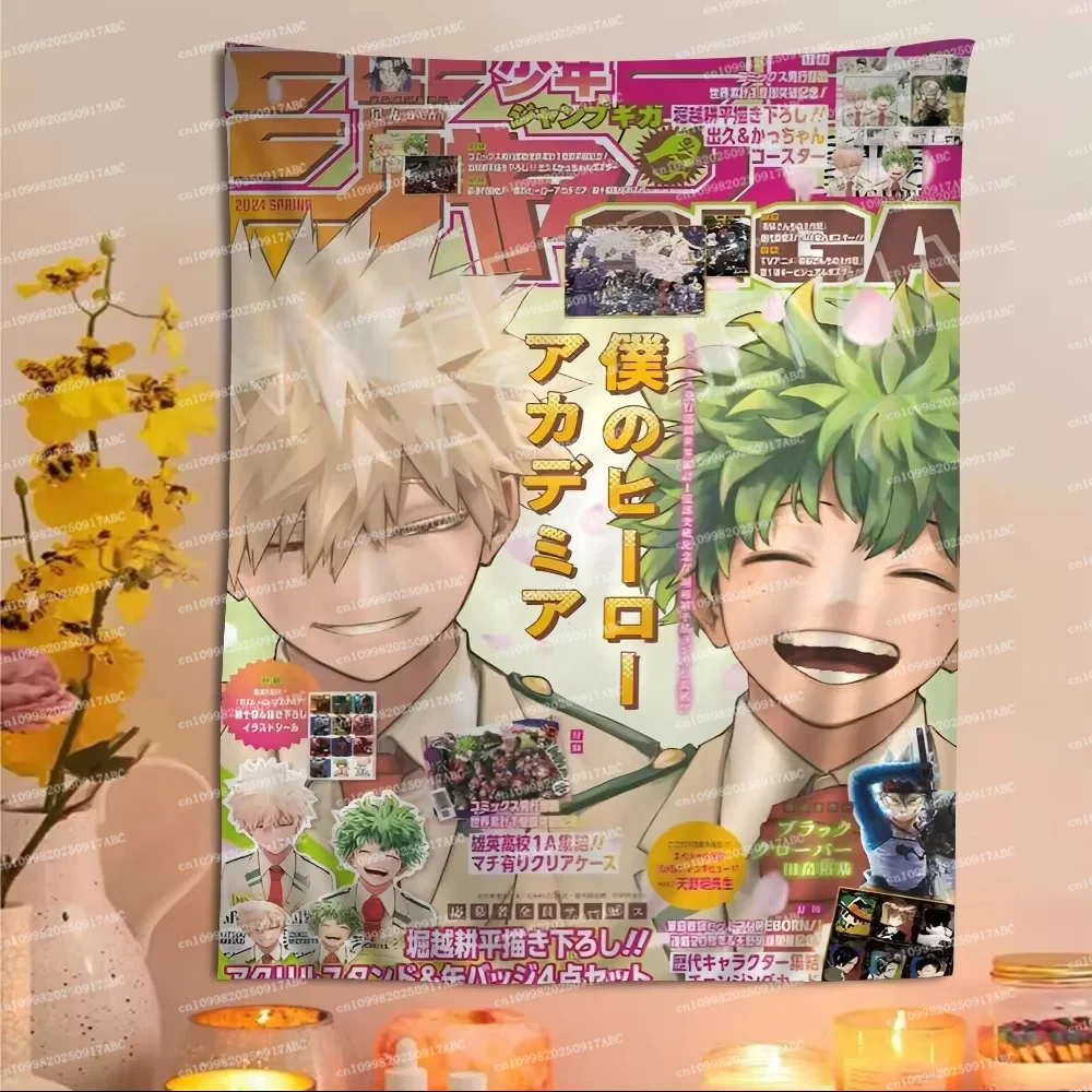 Wall Tapestry VIKAMA My Hero Academia Tapestry Anime Surrounding Bedroom Study Room Dormitory Game Room Decoration Home Tapestry view 4