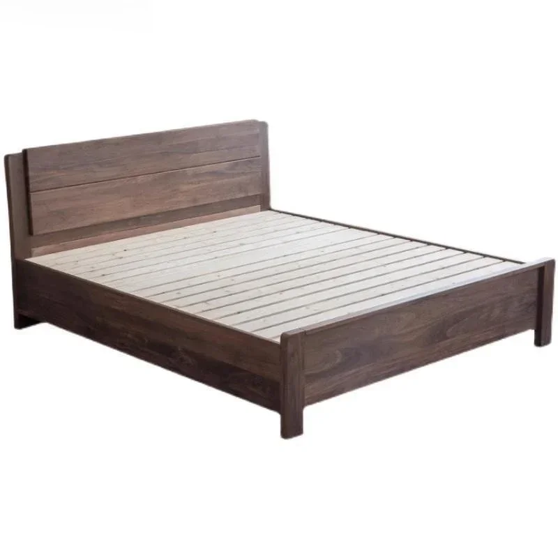 

Nordic simple solid wood North American black walnut high box air pressure storage bed modern 1.5m 1.8m double master b