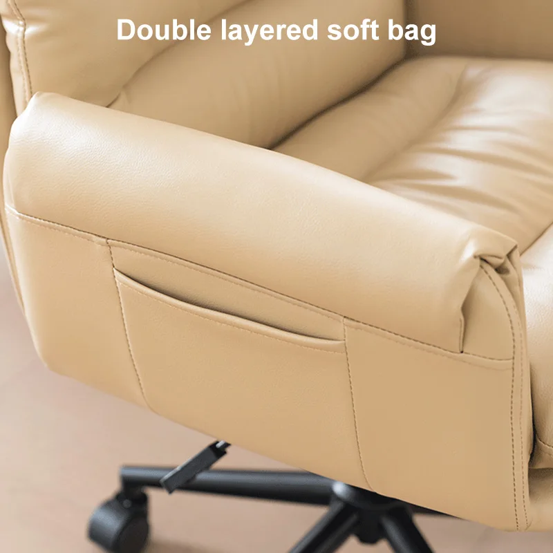 Chaise de bureau réglable en cuir avec dossier souple chaise de bureau pivotante inclinable confortable chaise d'ordinateur de joueur à bascule ergonomique à la maison