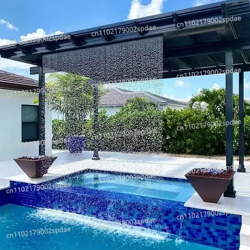 304 Stainless Steel Water Curtain Flowing Wall Fountain Rain Waterfall With Nozzles For Hotel Mall Indoor Outdoor Decor