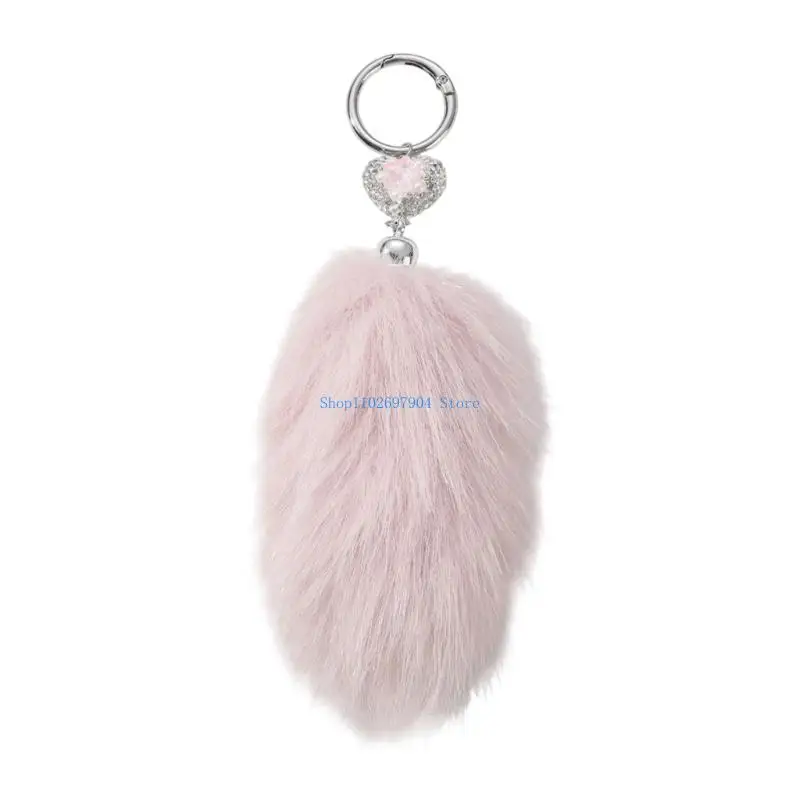 N7YF Stylish Artificial Animal Tail Keychain Soft Plush Ring Versatile Bag Decoration Youth Fashion Accessory for Purse