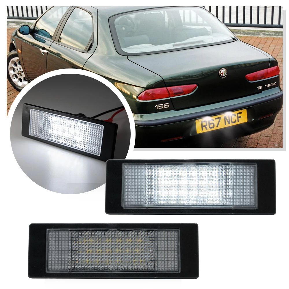 2Pcs for Alfa Romeo 156 159 166 Brera GT Spider 1997-2010 LED License number Plate light Car styling Tail light Automotive