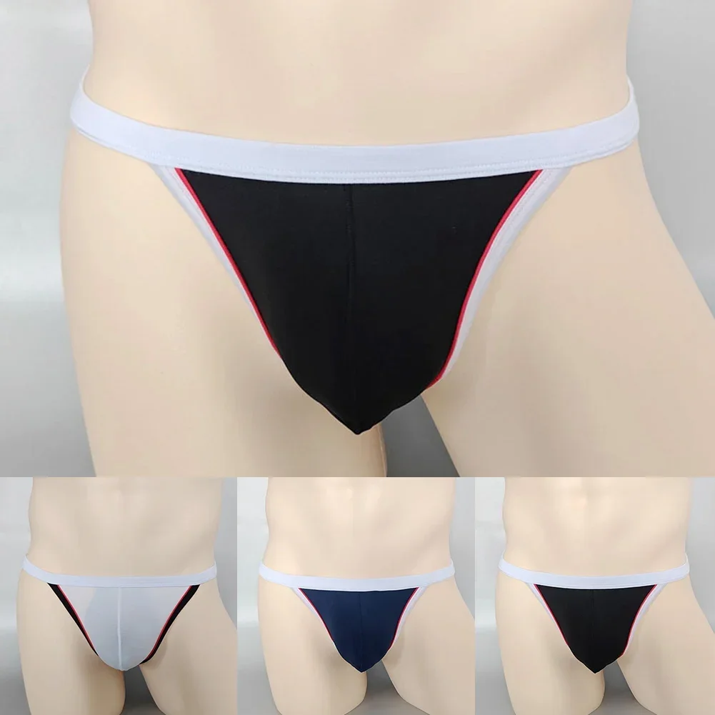 Pakaian Dalam Pria Lingerie Nilon Pinggang Rendah 1 Buah untuk Semua Musim Celana Dalam Melar Tinggi Kantong Pakaian Dalam Seksi Biasa Lembut