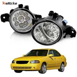 Upgrade Led Fog Lights DRL for Nissan Sentra B15 2005 2006 PTF Head Lamp Daytime Running Light Car Accessories Left and Right