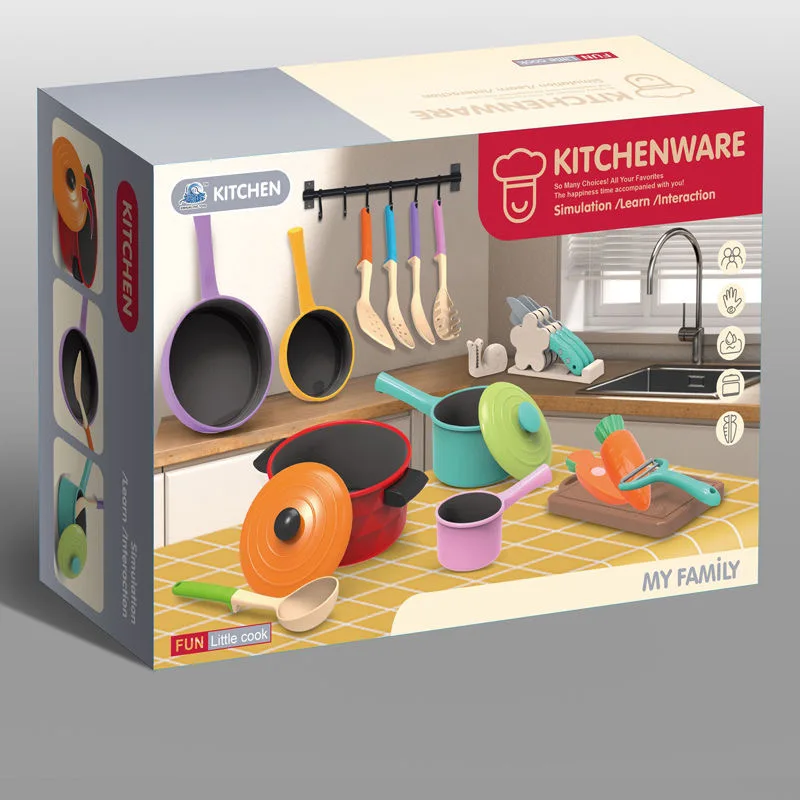Superieure simulatie keukenspeelgoedset voor meisjes, jongens, 3-6 jaar oud, fantasiespel, koken, chef-kok, rollenspel met snijden van groenten