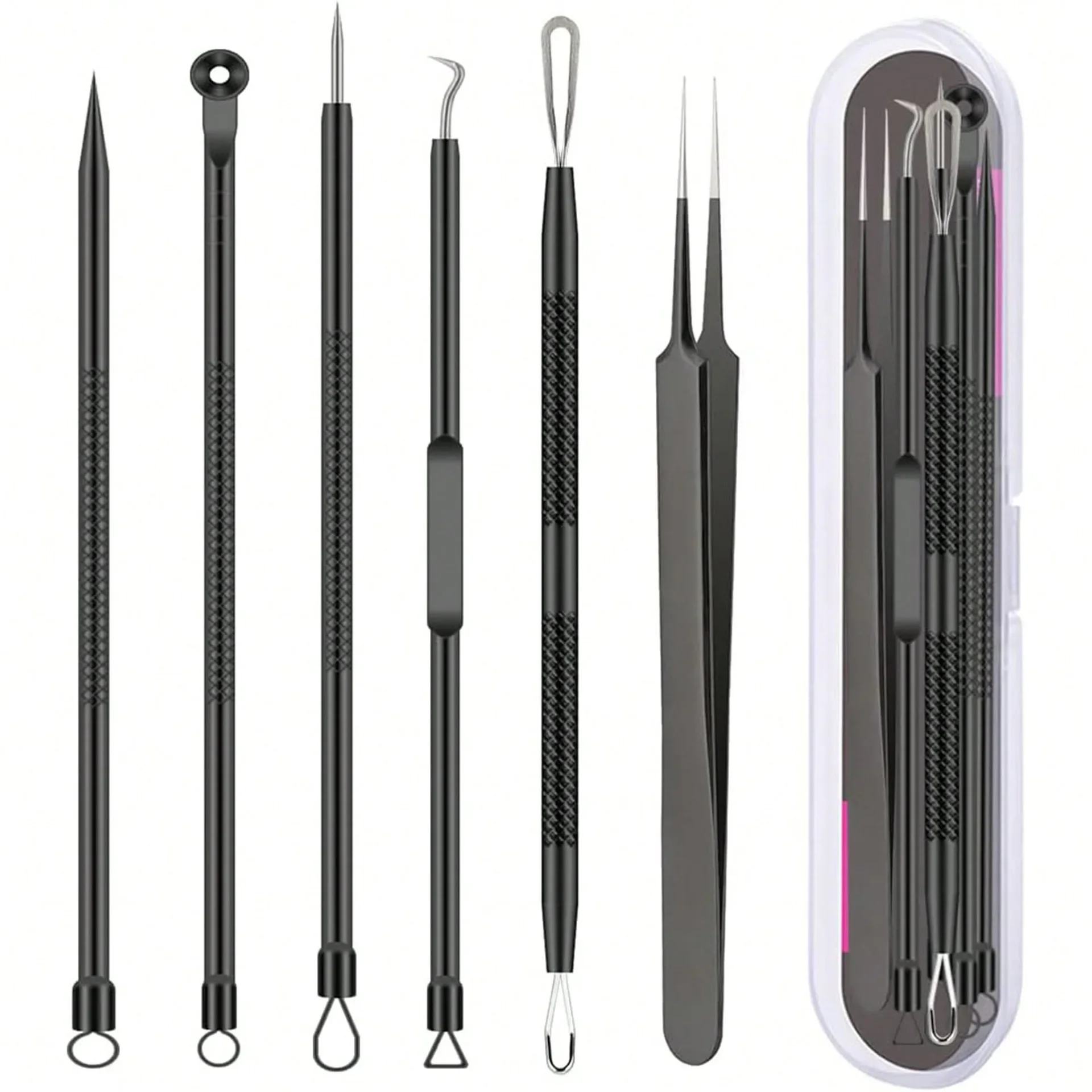 6PCS Puistje Removal Tool Mee-eters Acne Remover Gezicht Cleaning Kit Zwarte Stippen Remover Acne Tool Puistje Patches Acne LBHL16