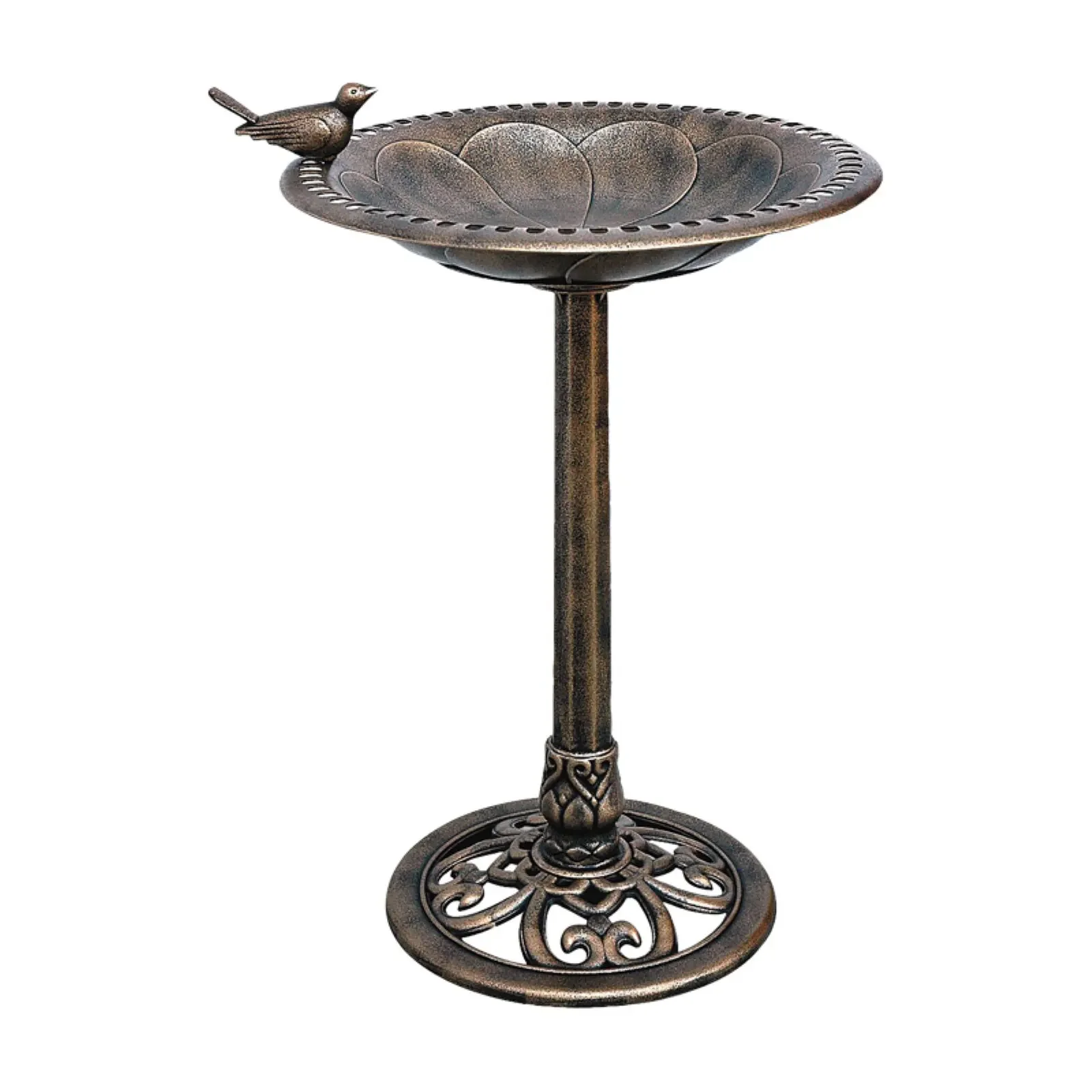 Resin Bird Bath Decorative Garden Ornament for Outdoor Use
