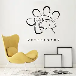 Veterinary Medicine Animal Pet Wall Decal Vinyl Stickers Mural Dog Cat Pattern Window Decals Poster Removable Wallpaper