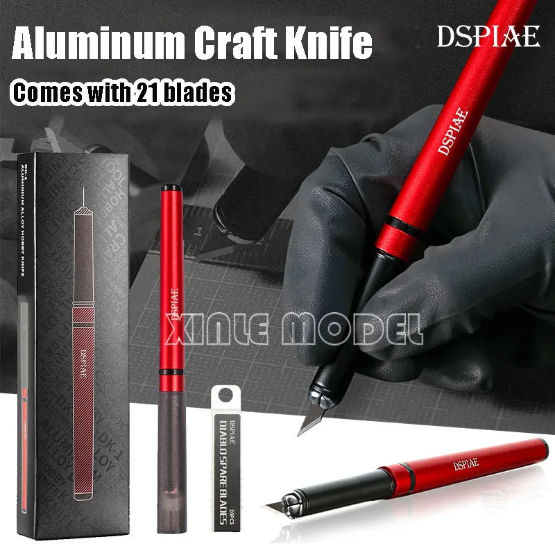 

DSPIAE AT-DK-B01 DK-B02 Aluminum Alloy Engraving Pen Blade Combination Set Cutting Tools, Model Making Hobby DIY Accessories