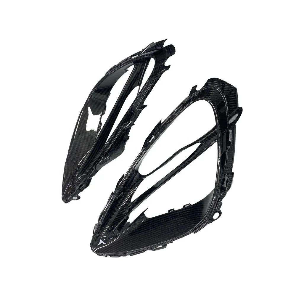 Bingkai Lampu Depan Mobil Serat Karbon Kering untuk Penutup Lampu Depan 720s Gaya OEM