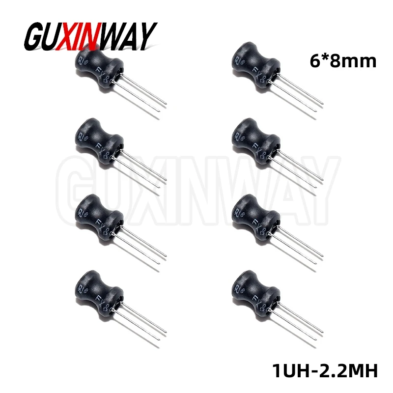20pcs DIP Power Inductor Coil 6*8mm 2.2UH 4.7UH 10uH 22uH 100uH 150uh 220uH 330uH 470uH 1MH 2.2MH Inductance 2 Pins