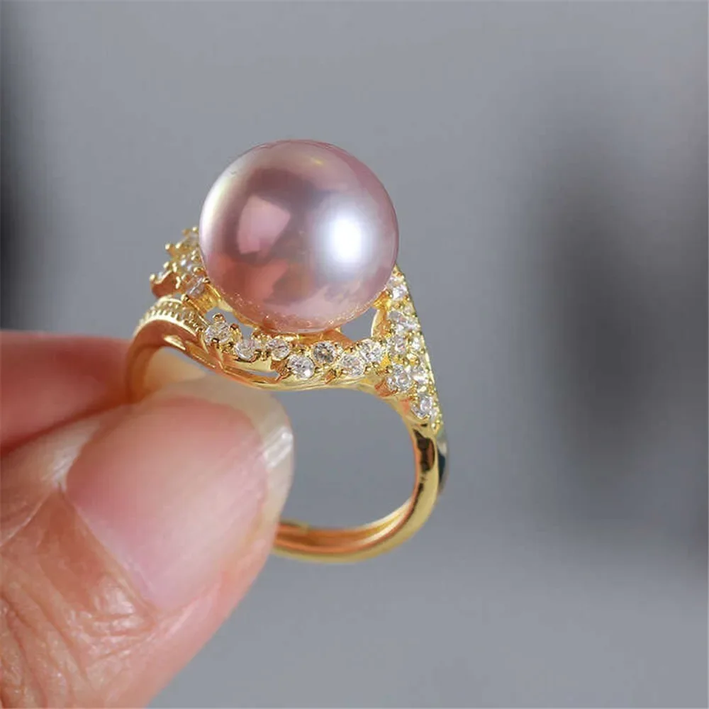 Solid S925 Sterling Silver Pearl Ring Settings Findings & Accessories - for Jewelry Making Bulk Wholesale Craft Supplies 10-14mm