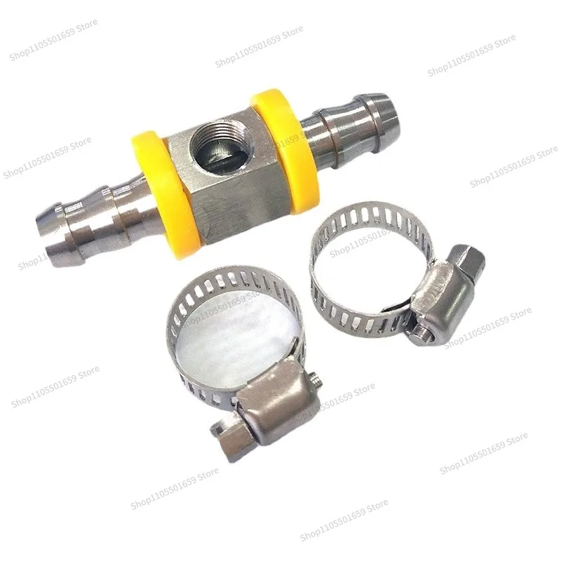 For Modified Fuel Pressure Gauge Adapter T-type Connector Suitable for 3/8 Automotive Quick-connect Parts Stainless Steel 5-pack