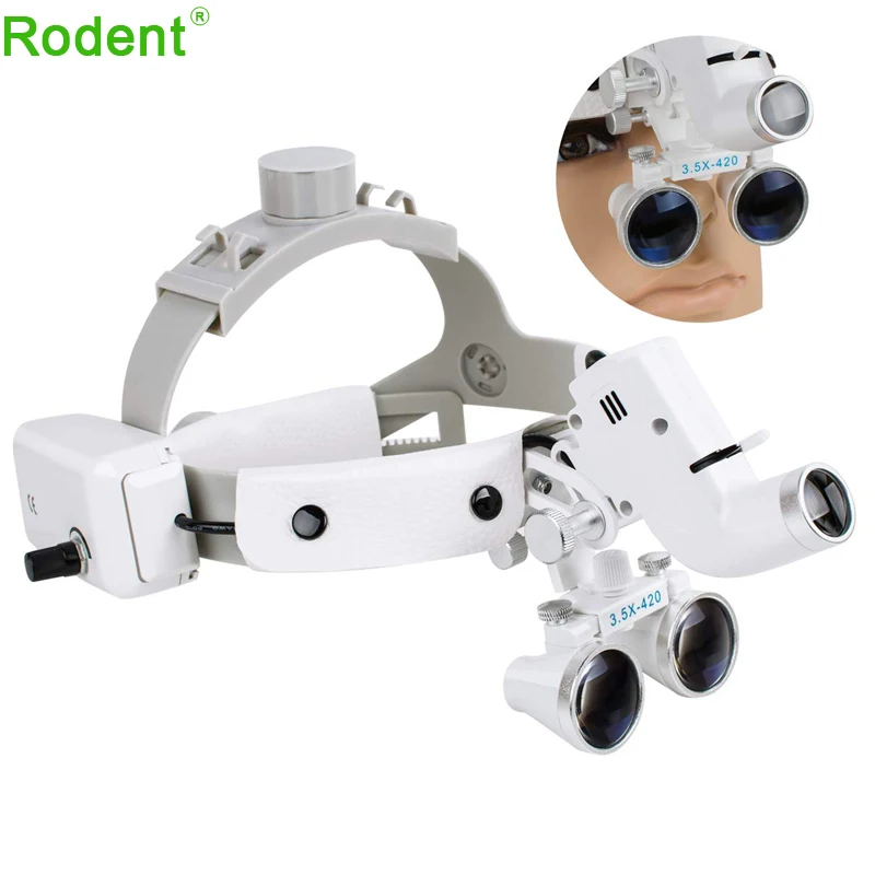 Good Light Spot Converging Binocular Magnifiers Surgical Loupe with Lamp Dental Loupe with LED Headlight