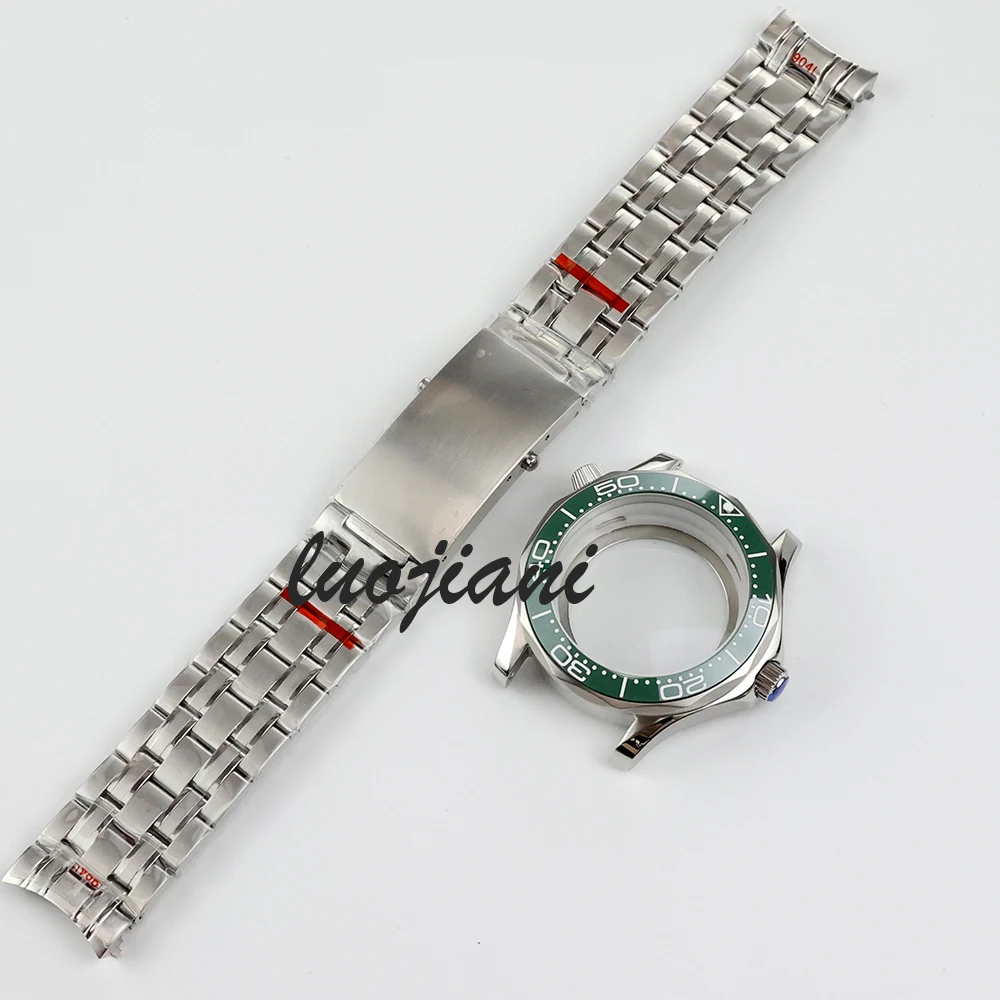 

41mm NH35 Watch case and strap 316L Stainless Steel Waterproof for Seamaster 300 NH35 NH36 Automatic Movement Watch Replacement