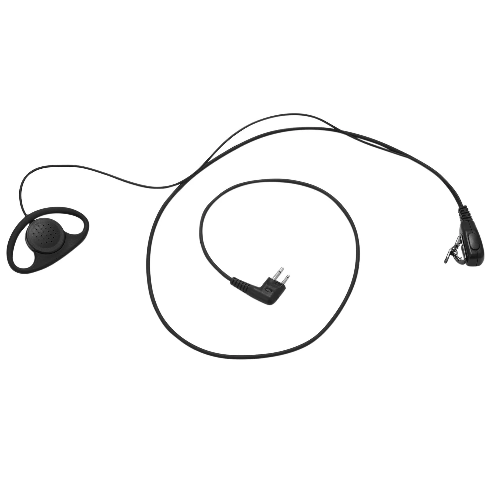 T24C (10 Pack) 2Pin Advanced D Shape Clip-Ear Ptt Headset Earpiece Mic for Motorola 2 Way Radios Gp88S Gp300 Gp68 Gp2000
