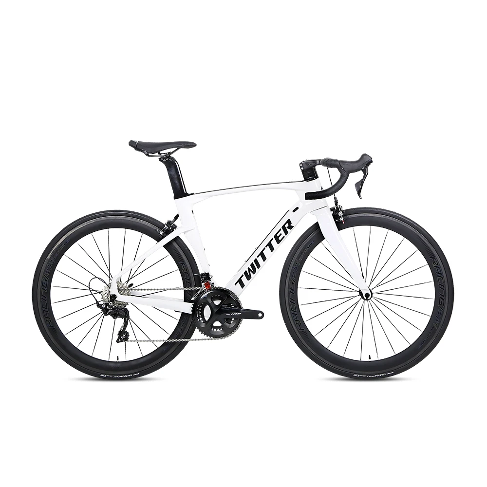 *TWITTER Road Bike RIVAL 22S 50mm Carbon Wheels Integrated Handlebar Carbon Frame Road Bike Aero Road Bike