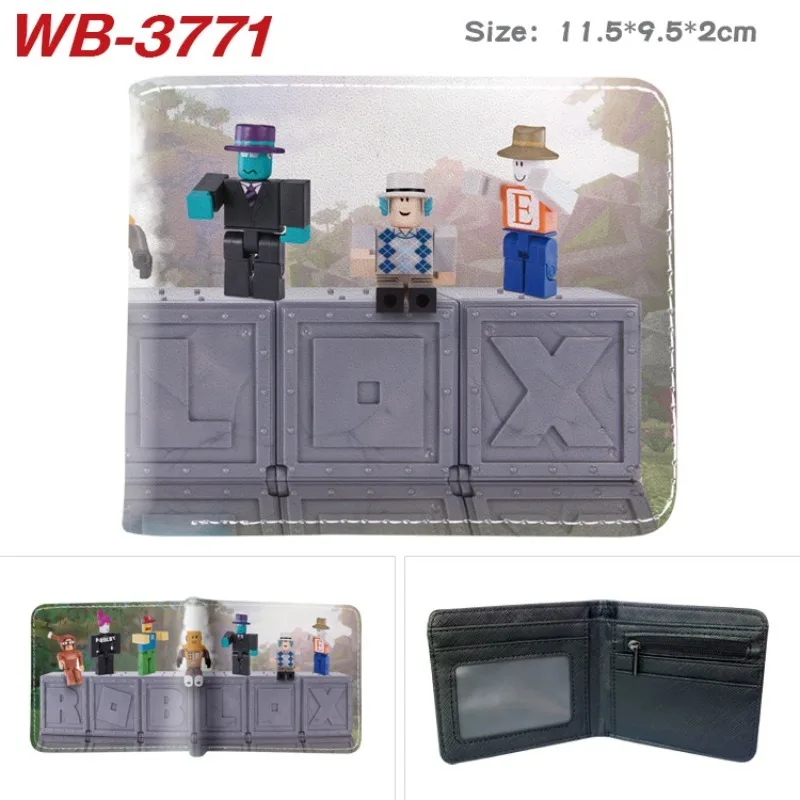 محفظة مطبوعة برسوم كرتونية محيطية من Game Roblox، محفظة عصرية قابلة للطي، حقيبة تخزين هدية عيد ميلاد