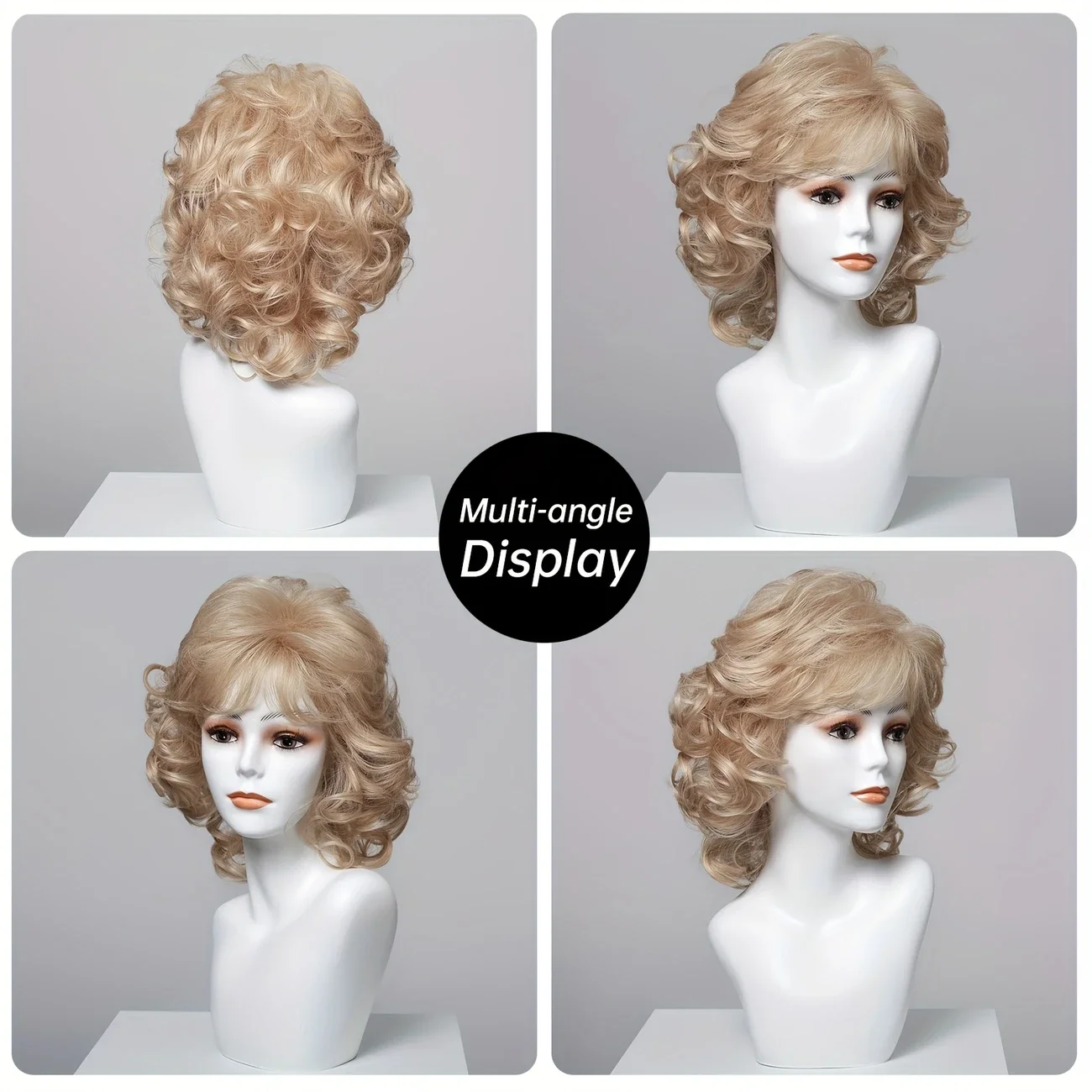 باروكة صناعية قصيرة مموجة أشقر فاتح من Testar، شعر مستعار صناعي ناعم ولامع ومقاوم للحرارة، شعر مستعار للحفلات اليومية للنساء، شعر صناعي عصري