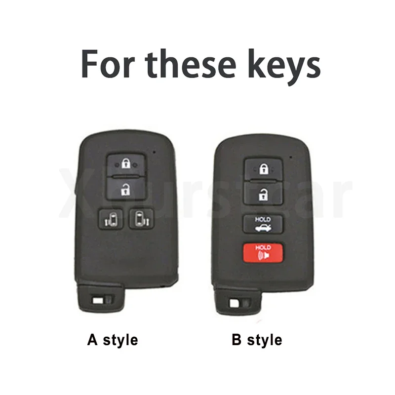 For Toyota Camry Corolla RAV4 Highlander Avalon 2015 - 2017 4Buttons Car Key Case Cover Smart Control Protector Shell Holder