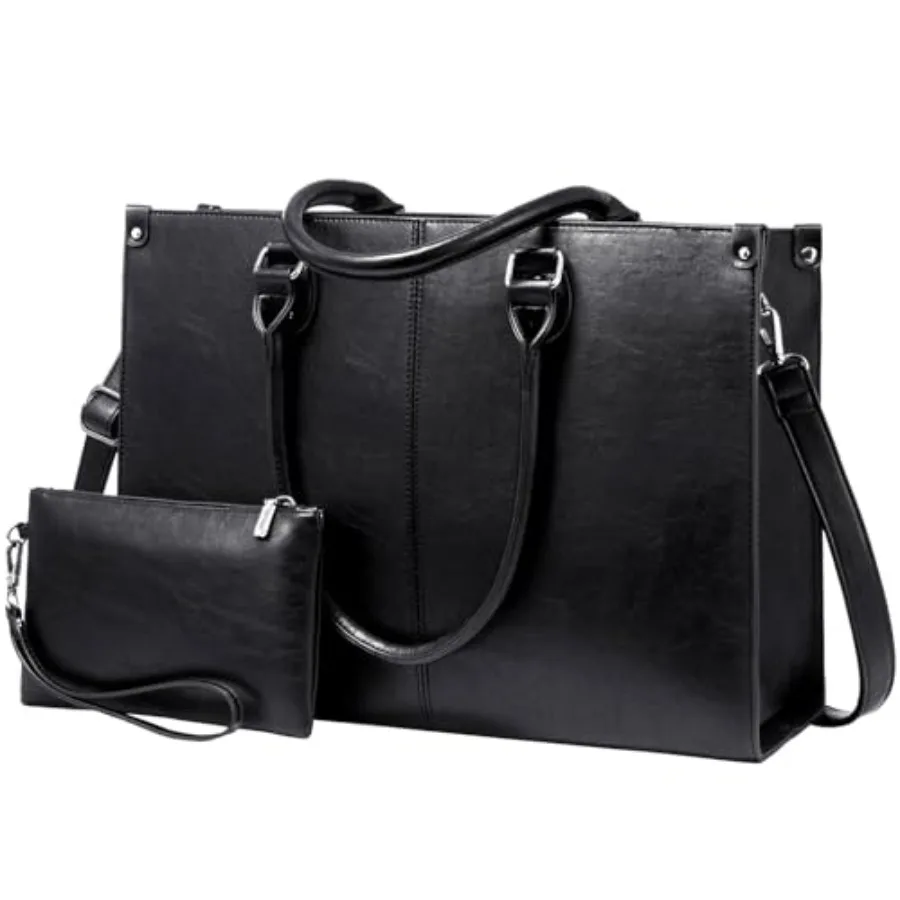 

Laptop Tote Bag for Women, Large Capacity Vintage Leather Work Computer Bag, Business Casual Shoulder Handbag