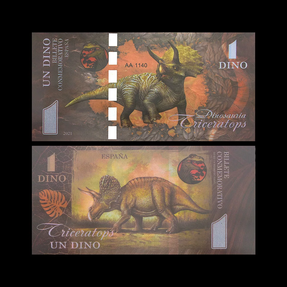 أوراق نقدية ملونة لأموال الديناصورات الإسبانية ، تذكرة نقود ، 1 ، 10 ، 20 ، 50 ، 7.5 ، دينو إسبانا ، أوراق نقدية ورقية ، 5 * لكل مجموعة
