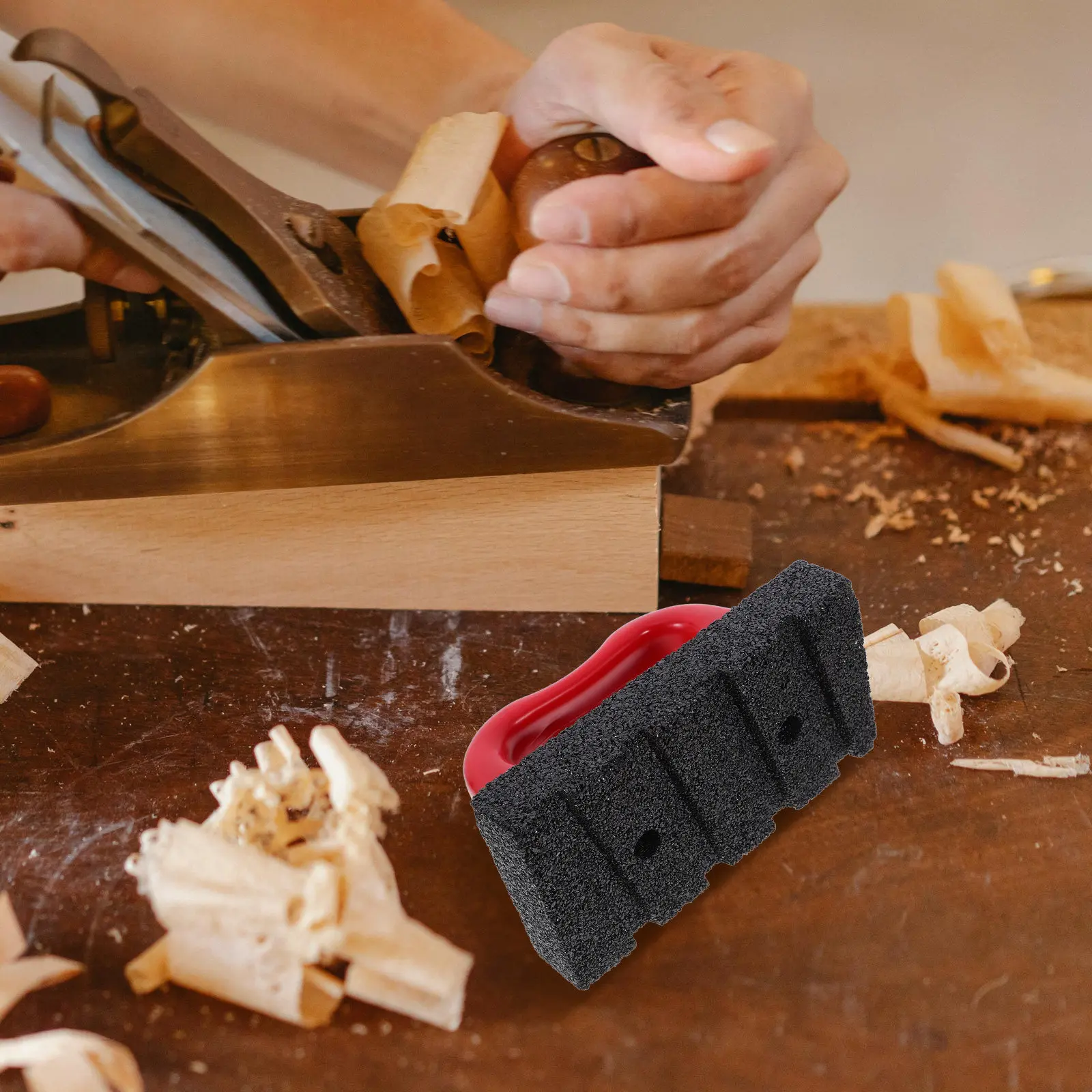 

Concave Rub Brick Tool with Ergonomic Grooved Handle for Concrete Sanding Block Masonry Cleaning Brick Stain Removal Smoothing