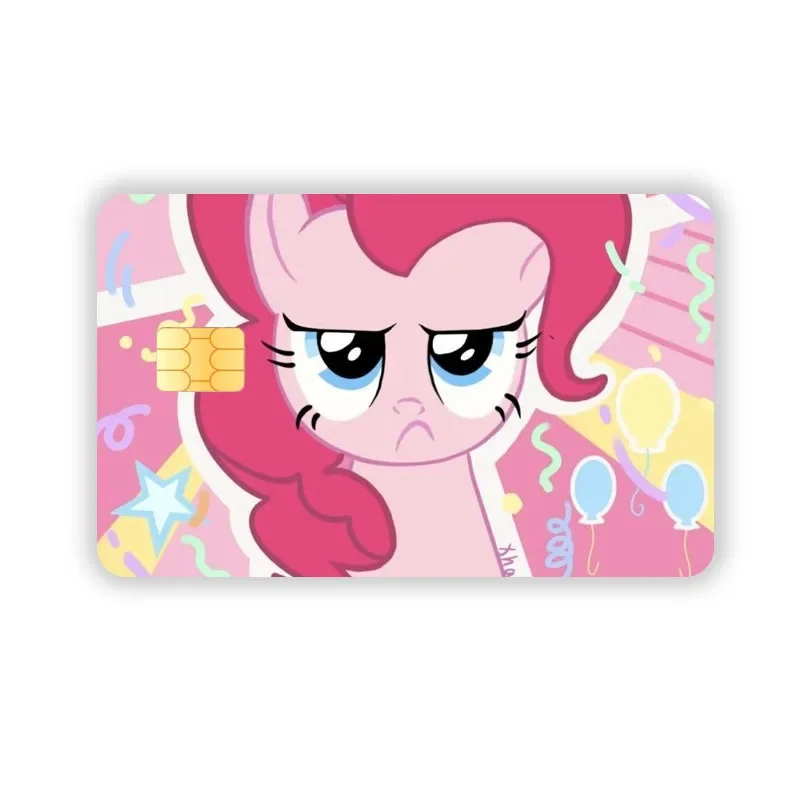 Pegatinas de dibujos animados My Little Pony para tarjetas de crédito, pegatina de cubierta de piel, tarjeta de cargo bancaria de Débito Visa, Pvc, impermeable, decoración de calcomanías