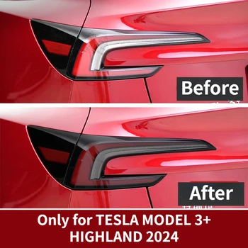 Koplamp Beschermfolie Voor Tesla Model 3 + TPU Transparant Gerookt Zwart Koplamp Film Nieuwe Model3 Highland 2024 Auto Accessoires