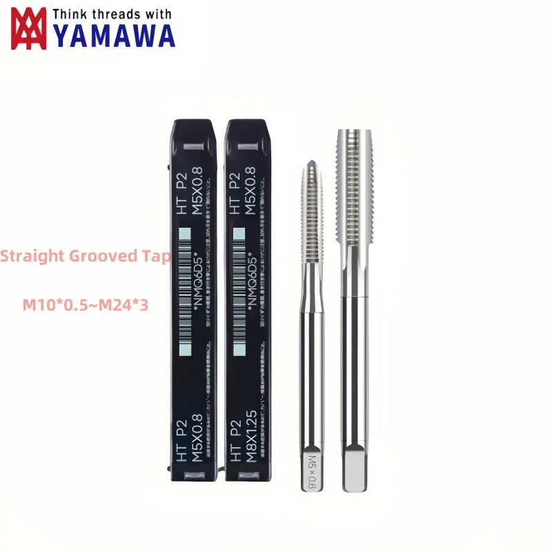 Japan YAMAWA HSSE Metric Straight Grooved Tap M10 M12 M14 M16 M18 M20 M22 M24 X0.5X1X1.25X1.5X2.5X3Hand machine thread tap