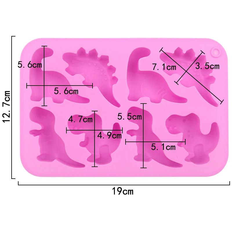 Dinosaur Chocolate Silicone Mold Dino Bone Fossil Skeleton Mould Cartoon Animal Gummy Candy Soap Birthday Cake Decoration Tools