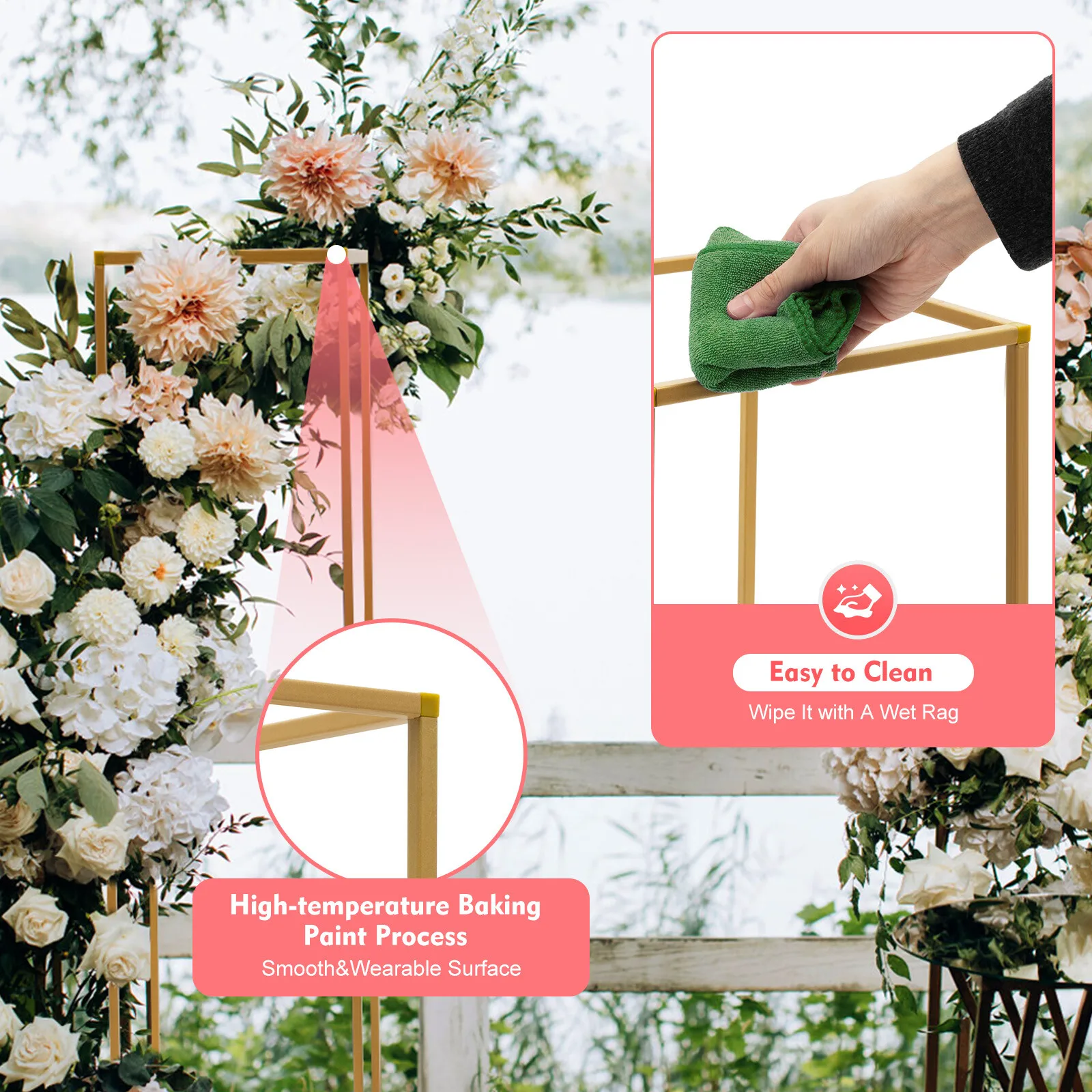 Support de fleurs doré pour mariage, bricolage, support de Vase à fleurs géométrique, présentoir solide et Durable pour événements de fête et décoration de la maison