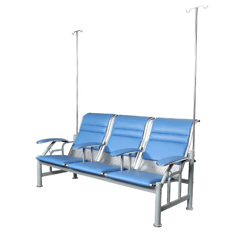 Commercial High Quality 3-Link Waiting Chairs Stainless Steel PU for Outdoor Hotel Clinic Public Areas for Hospitals Public