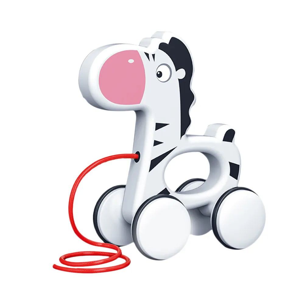 1Pcs Baby Traction Walk Learning Trainer Cartoon Animal Design Party Favor Pulling Car for Toddlers 1-3 Years Pulling Car Toy