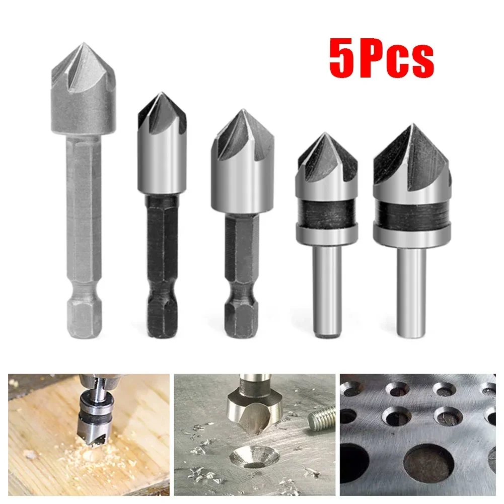 Tool Countersink Drill Bit Accessories Bits Carbon Steel Countersink Drills Woodworking 5 Flute Cutter Brand New