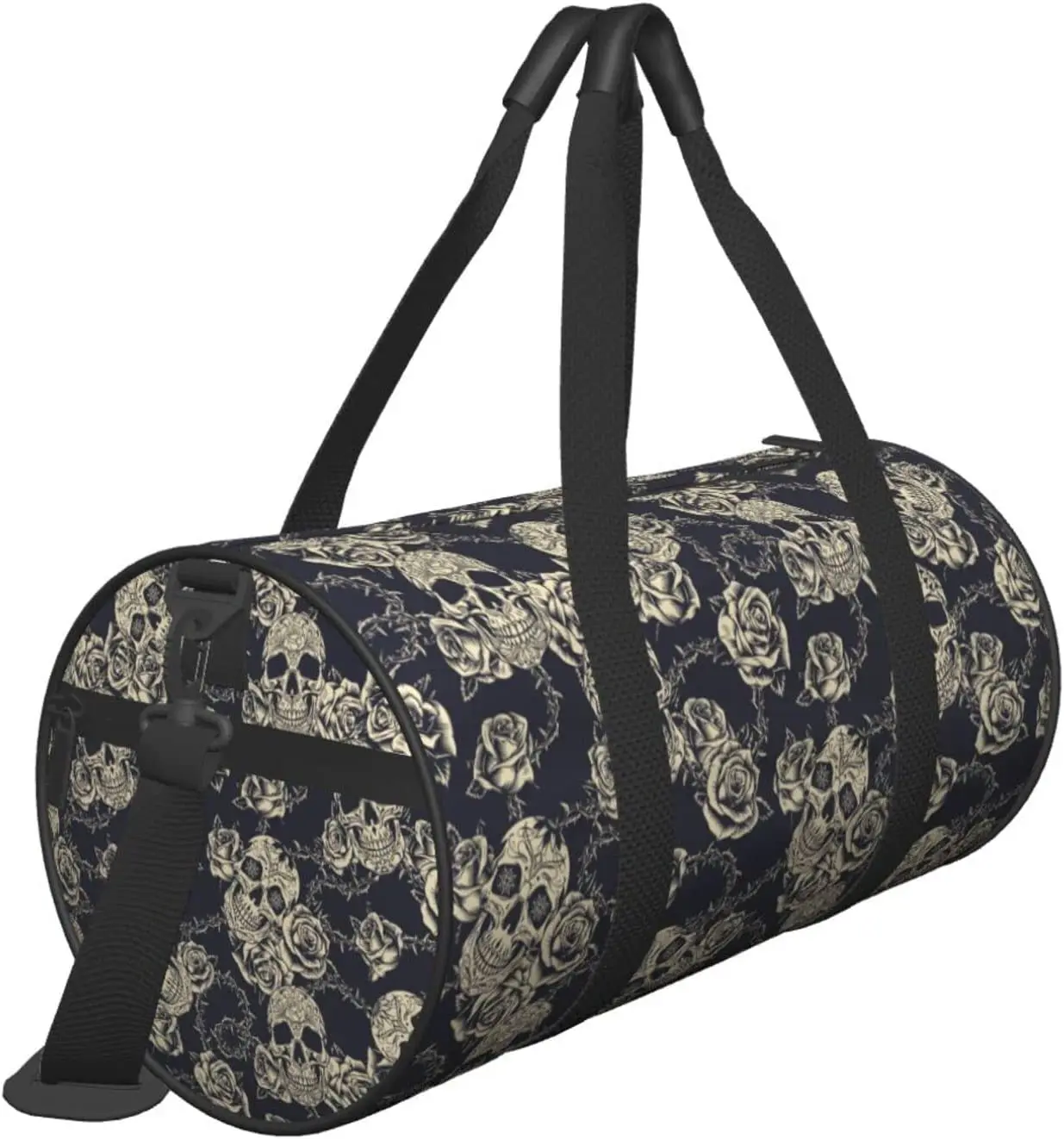 Vintage Tattoos Skull Rose Sports Gym Duffel Bag for Men Women Weekender Travel Workout Training Handbag Water Resistant