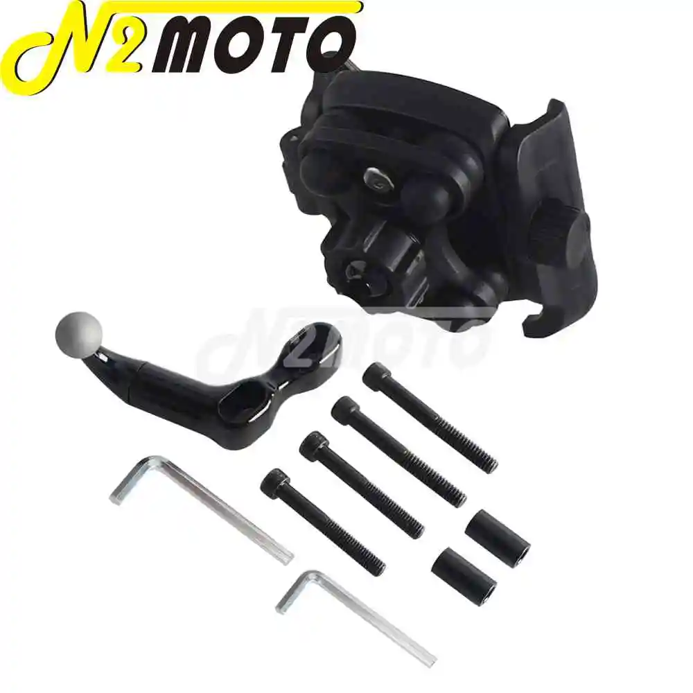 For Kawasaki Vulcan 900 1500 Suzuki Yamaha Honda GL1800 Harley Sportster Pan America BMW Motorcycle Handlebar Phone Holder Mount