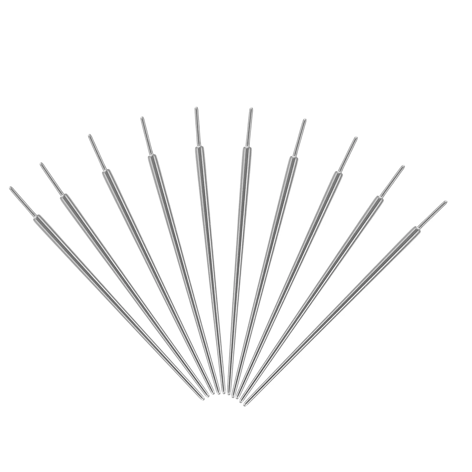 10 Pcs Stainless Steel Pins Piercing Taper Insertion Tool Lip Kit Needles Puncture Tools for Navel