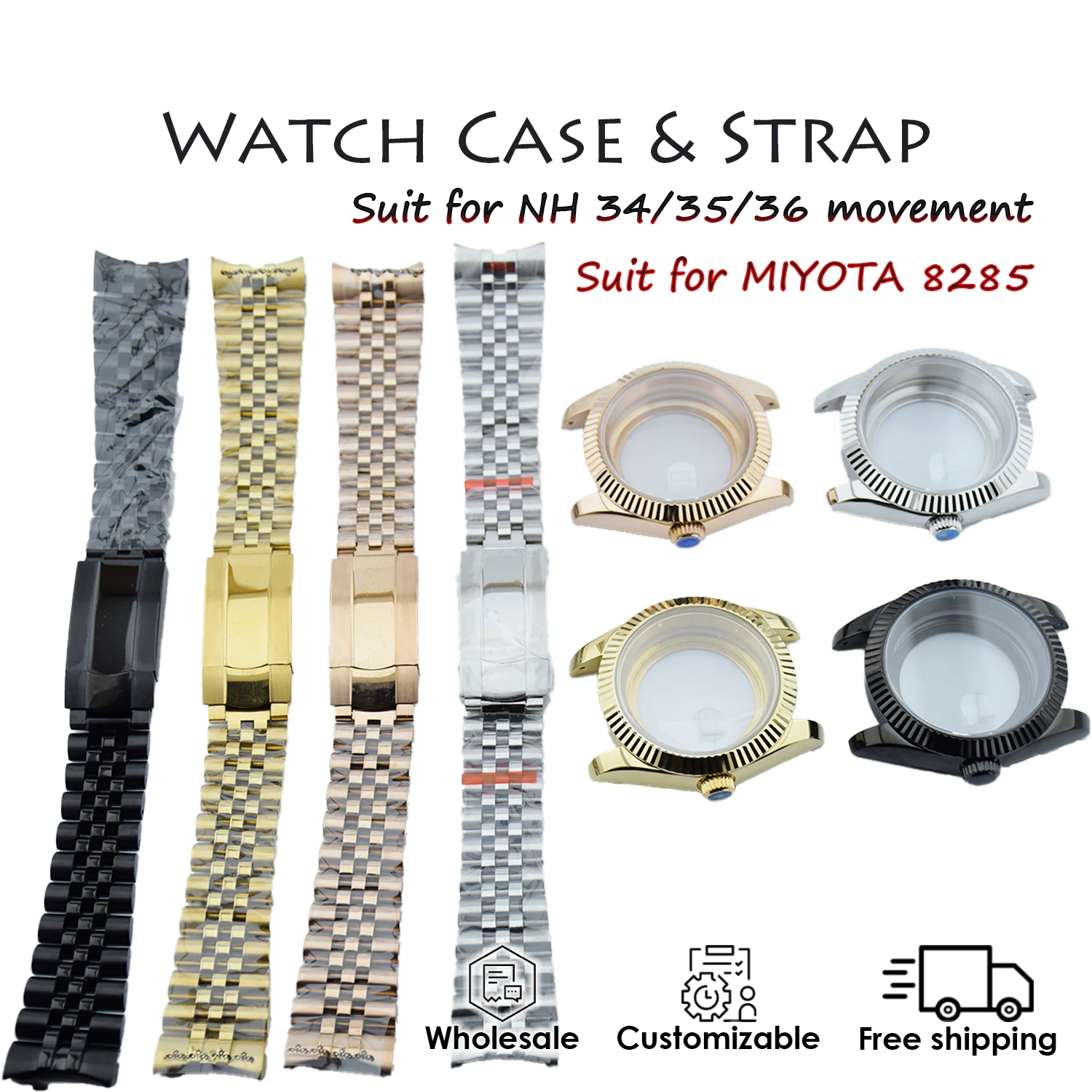 

Корпус для часов 39 мм/36 мм, чехол для мужчин и женщин, механизм серии NH/MIYOTA8215/8285, корпус и юбилейный ремешок
