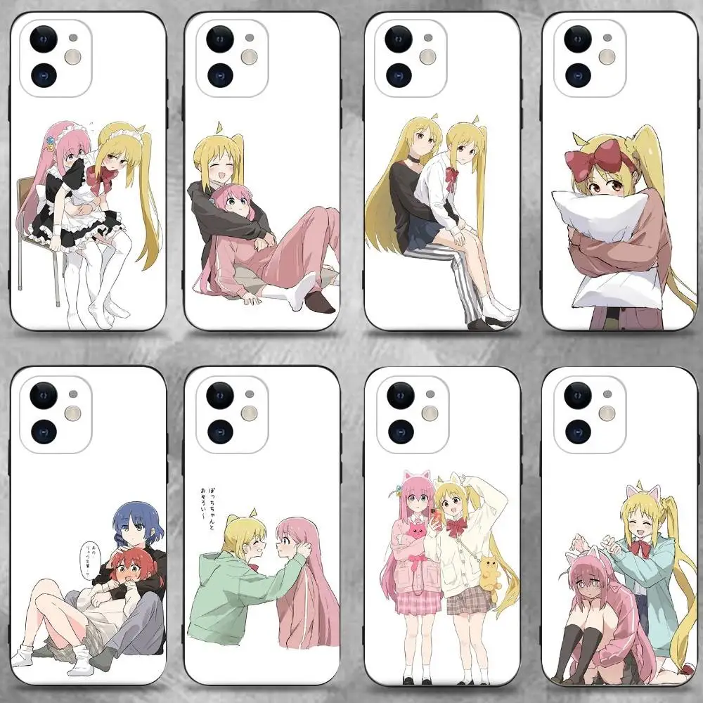 

B-Bocchi the R-Rock Phone Case For iPhone 16,15,14,13,12,11 Plus,Pro Max,XS,X,XR,SE,Mini,8,7,Soft Silicone Black Cover