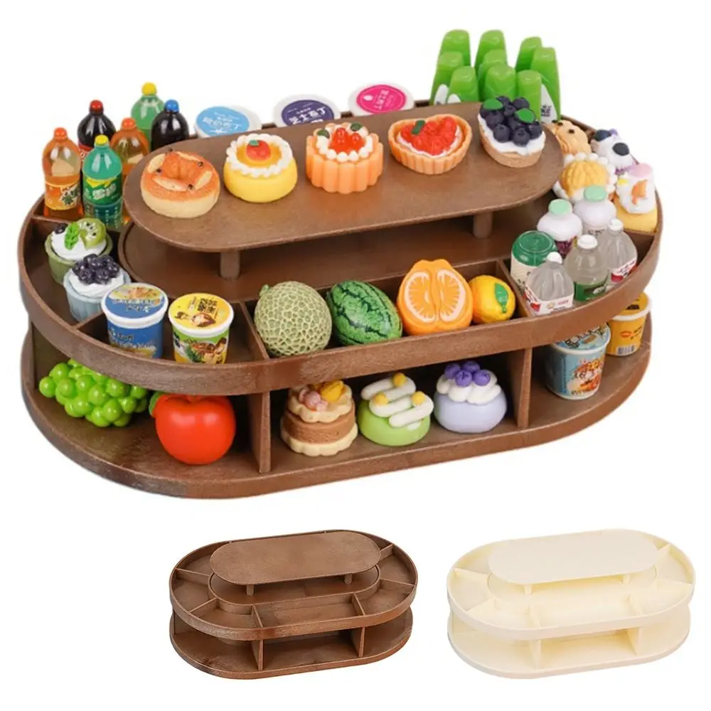 

1:12 Стеллаж для выставки товаров товаров, аксессуары, коричневый, белый цвет, мебель для кукольного домика, реквизит для фотосессии, игровой домик