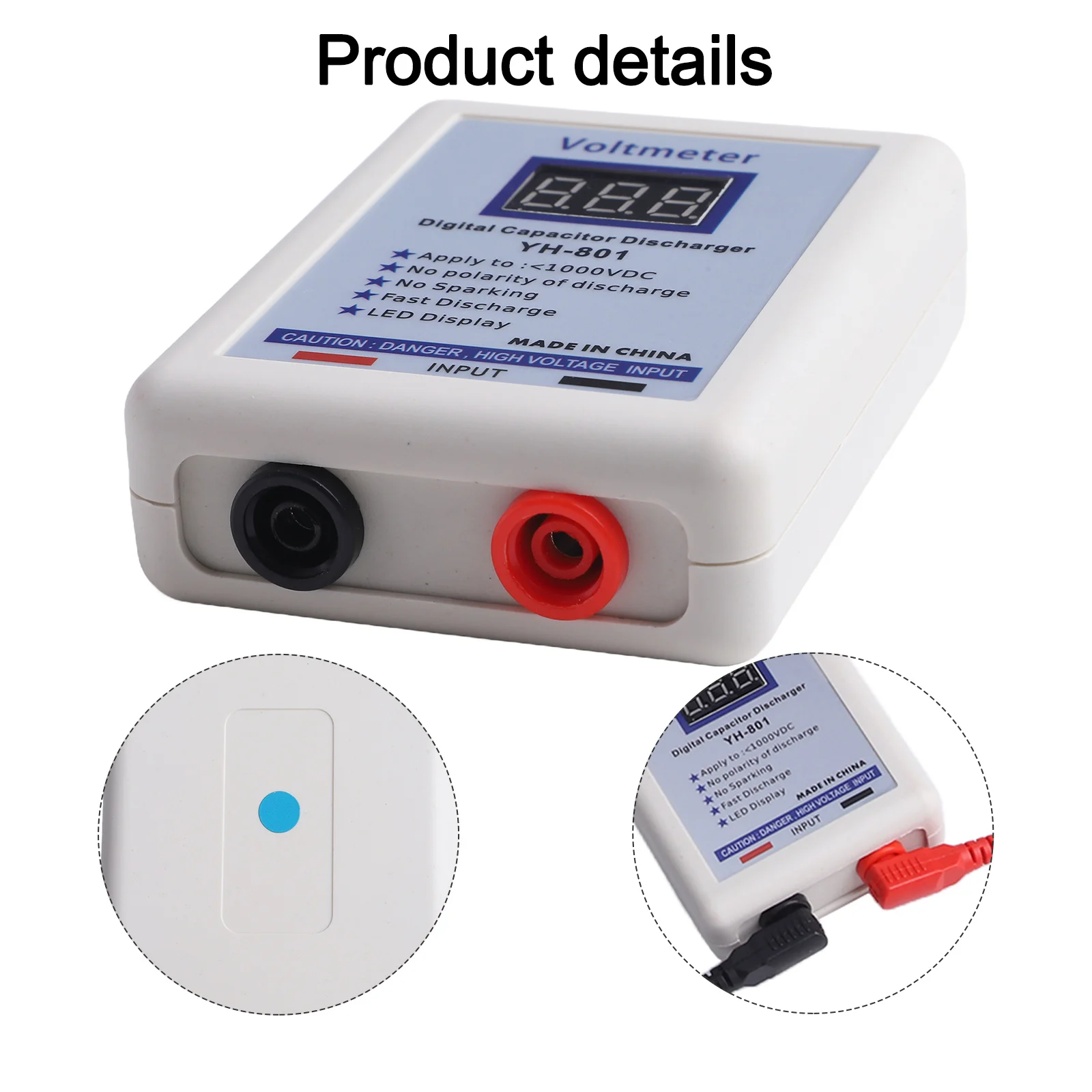 800V Digital Capacitor Fast Discharger High Voltage Discharge Tool For Test Measurement Tool Accessory