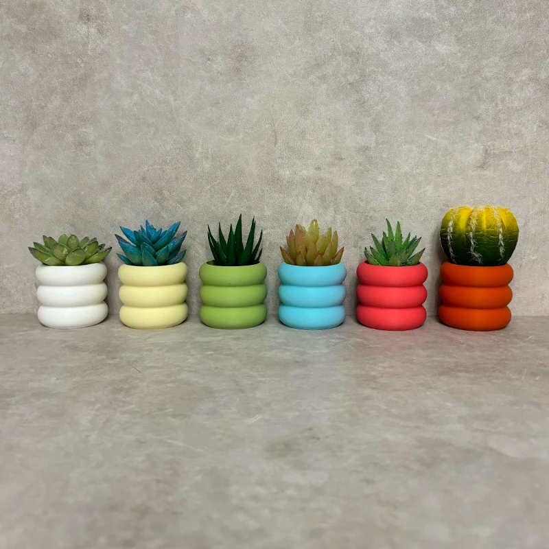 

6 Pieces/Set Colorful Mini Flower Pot Succulent Plant Pot Plastic Planter Desktop Ornament Home Decor