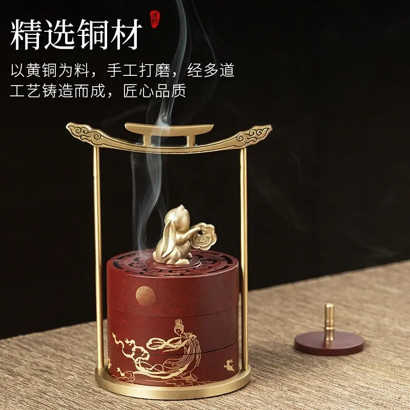 Portable Hand Warmer Incense Burner for Agarwood and Sandalwood Coil Cone Seal Incense Holder with Gift Box for Home