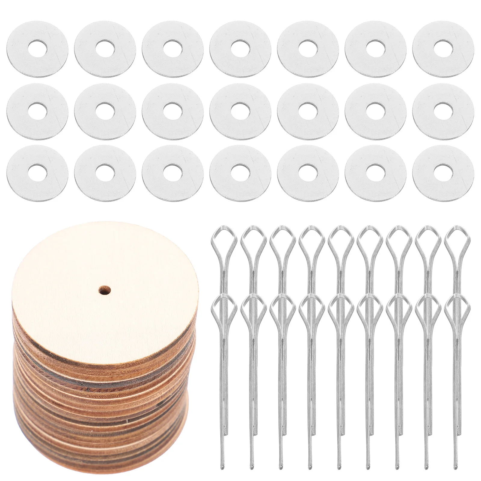 

20 set Wooden Joint Accessories 40Mm Silver Diy Rotatable Joints For Pet Crafting Moveable Limbs Making Supplies