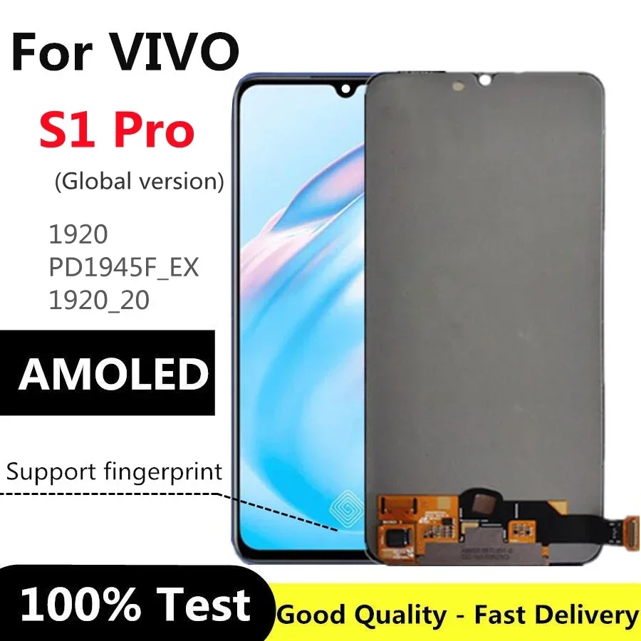 

6.38" AMOLED For Vivo S1 Pro Global (1920 Version) LCD Display Touch Screen Digitizer Assembly Replacement