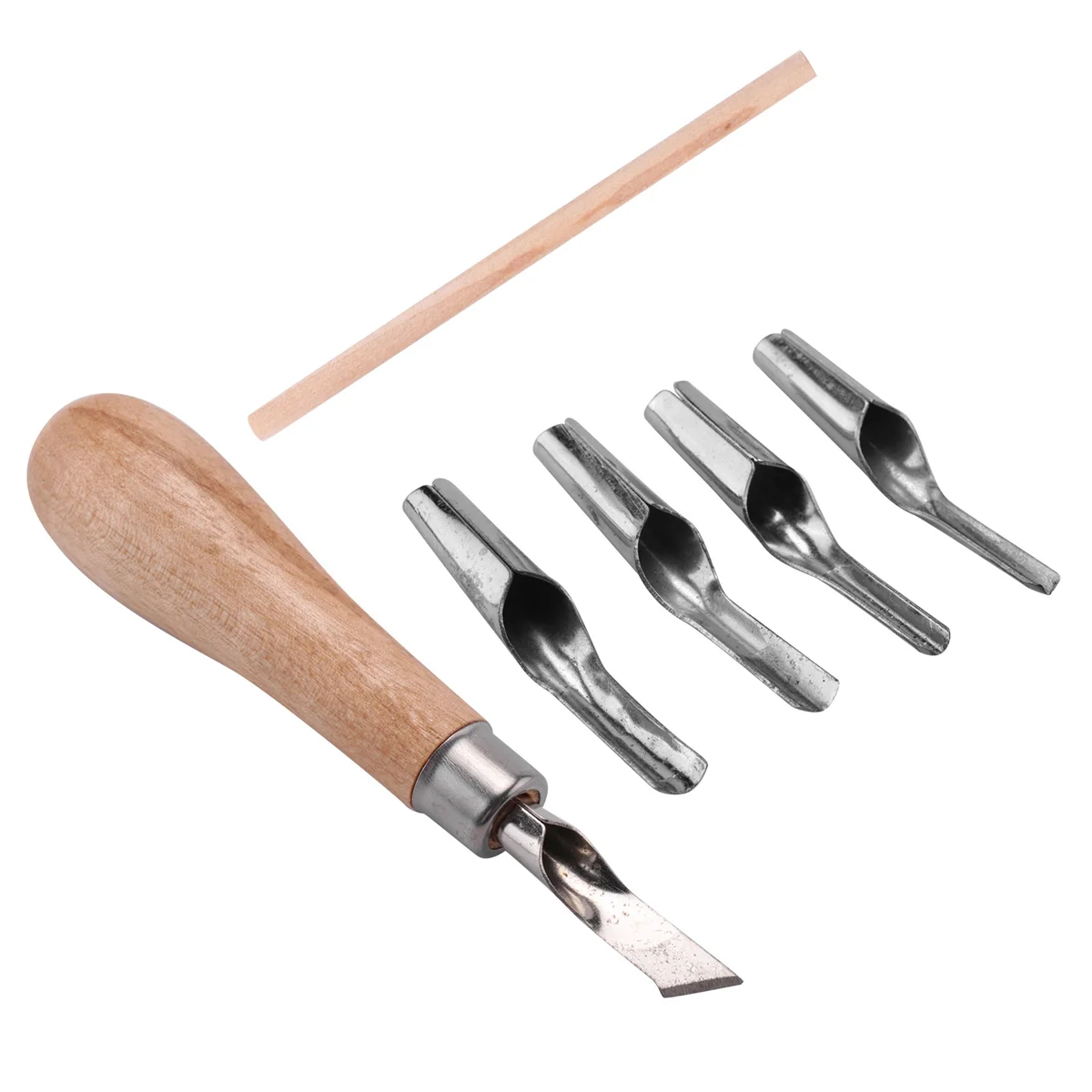 Block Cutting Rubber Stamp Carving Tools with 5 Blade Wood Handle Printmaking Carving Tools Set