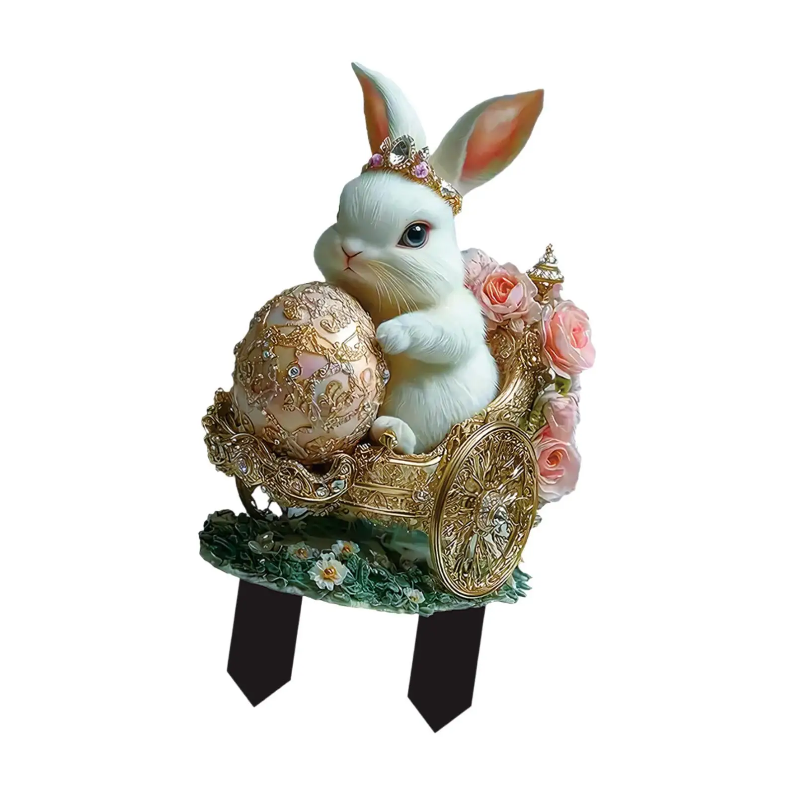 Easter Bunny Stake Garden Stakes Waterproof Patio Stake Decoration Easy to Use Acrylic Figurine Easter Decoration for Spring