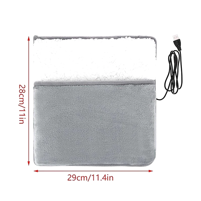 Winter USB Charging Electric Foot Heating Pad Universal Soft Plush Washable Foot Warmer Heater Household Heat Foot Warming Mat