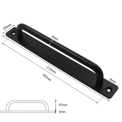 212mm Sliding Door Handle Aluminum Alloy Pull Push Door Handle For Balcony Gate Window Pulls Handles Furniture Hardware